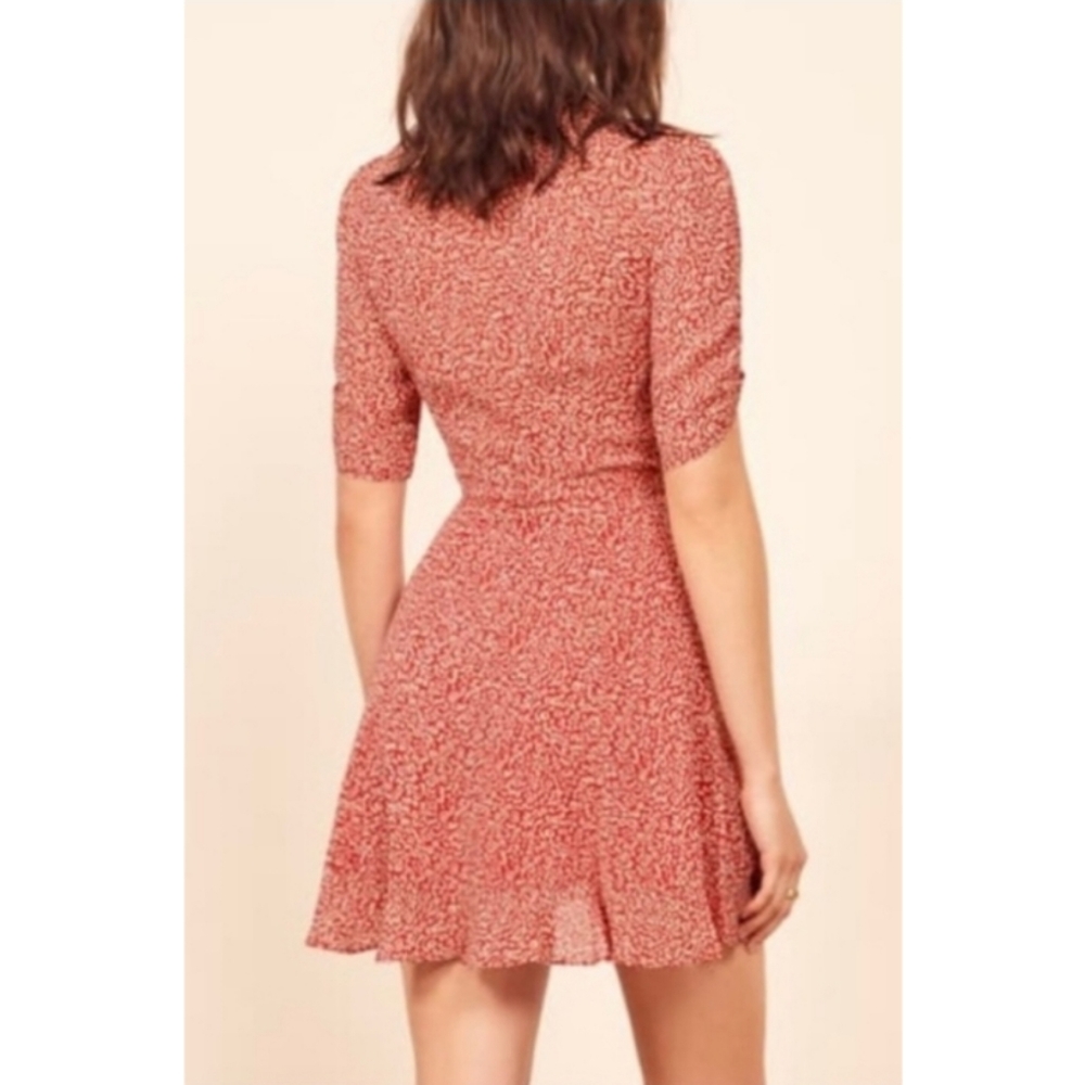 Reformation Monica Dress Red Scribble Size Small - Picture 6 of 13